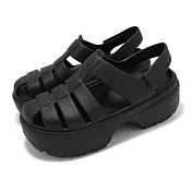 Crocs 涼鞋 Stomp Fisherman Sandal 男鞋 女鞋 黑 厚底 雪屋涼鞋 卡駱馳 209938001 25cm BLACK