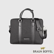 【BRAUN BUFFEL 德國小金牛】台灣總代理 韋斯 公事包-黑色/BF515-65-BK