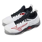 Mizuno 排球鞋 Wave Momentum 3 男鞋 白 紅 襪套 緩衝 室內運動 羽排鞋 美津濃 V1GA2312-96