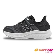 【LOTTO 義大利】童鞋 EASY LIGHT 彈力避震跑鞋- 21cm 黑