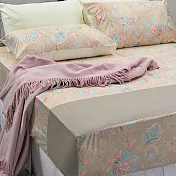 【麗塔寢飾】60支紗精梳棉 美式信封枕套組 波隆那B款 米色