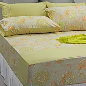 【麗塔寢飾】60支紗精梳棉 美式信封枕套組 波隆那B款 綠色