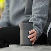【KYOCERA】日本京瓷陶瓷塗層附蓋保溫杯/隨行杯 350ml-2色任選(原廠總代理) 深灰色