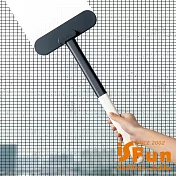 【iSFun】輕鬆除塵*免拆窗絨毛刷面加寬乾濕兩用紗窗刷/撞色藍白