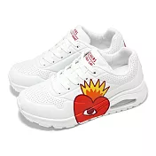 Skechers x Ricardo Cavolo 休閒鞋 Uno-Flaming Heart 女鞋 白紅 聯名 氣墊 177956WMLT