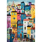 【LAVOD 線上藝廊】藝術微噴油畫 40X60CM 無框畫+鋁合金-銀色 繽紛色彩童趣風格/兒童房臥室裝飾藝術掛畫 彩虹聚落 1
