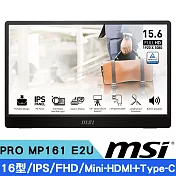 MSI 微星 PRO MP161 E2U 16型 IPS FHD可攜式螢幕(內建喇叭/Mini-HDMI+Type-C)