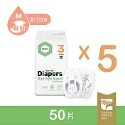 【Parasol】Clear + Dry? 新科技水凝尿布-工藝升級版 3號/M 輕巧包(10片裝x5入組/共50片)