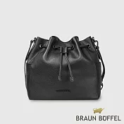 【BRAUN BUFFEL 德國小金牛】台灣總代理 妮娜 大水桶包-黑色/BF814-32-BK