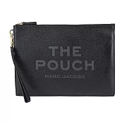 MARC JACOBS THE POUCH 荔枝紋拉鍊手拿包-大/ 黑