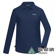 【ATUNAS 歐都納】男款Polygiene抑菌長袖POLO衫A6PS2421M*- 3XL 深藍