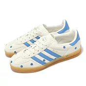 adidas 休閒鞋 Gazelle Indoor W 女鞋 米白 藍 小花 復古 德訓鞋 愛迪達 IF4491