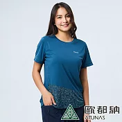 【ATUNAS 歐都納】女款Polygiene抑菌抗臭涼感短袖T恤A1TS2304W- S 深藍綠