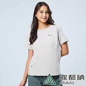 【ATUNAS 歐都納】女款POLARTEC POWER STRETCH短袖T恤A2TS2322W- M 米褐