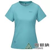 【ATUNAS 歐都納】女款POLARTEC POWER DRY短袖T恤A2TS2323W- S 青石綠