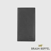 【BRAUN BUFFEL 德國小金牛】台灣總代理 艾康-A 18卡兩折長夾-黑色/BF554-631-BK