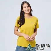 【ATUNAS 歐都納】女款ATUNAS-TEX吸濕排汗短袖條紋T恤A2TS2312W- XL 黃