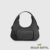 【BRAUN BUFFEL 德國小金牛】台灣總代理 瑞雅 大肩包-黑色/BF848-27-BK