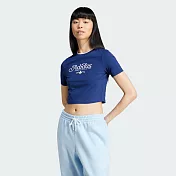 ADIDAS BABY TEE GRX 女短袖上衣-藍-IX3544 M 藍色