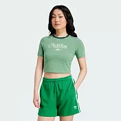 ADIDAS BABY TEE GRX 女短袖上衣-綠-IY5238 L 綠色