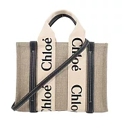 Chloe Woody tote bag 新款帆布兩用托特包(小號) 海軍藍