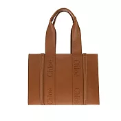 Chloe Woody tote bag 新款皮革托特包(中號) 棕色