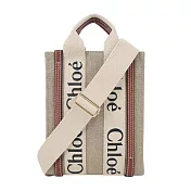 Chloe Woody  North South tote bag帆布迷你兩用包 焦糖咖色