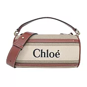 Chloe Woody  TUBE SHOULDER BAG帆布兩用圓筒包 焦糖咖色