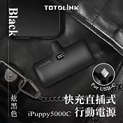 【TOTOLINK】iPuppy5000C Type-C 20W PD快充 直插式行動電源 4900mAh (安卓&蘋果 iPhone15 以上/口袋電源)_ 炫黑