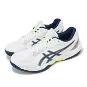 Asics 排球鞋 GEL-Task 4 男鞋 白 藍 緩衝 支撐 室內運動 羽排鞋 亞瑟士 1071A103100