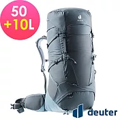 【deuter 德國】AIRCONTACT CORE 50+10L 拔熱式透氣背包3350322- 黑/水藍