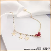『坂井．亞希子』 日系紅鑽愛心五角星造型手鍊 -單一款式
