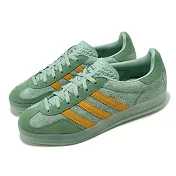 adidas 休閒鞋 Gazelle Indoor W 女鞋 綠 黃 麂皮 三條紋 復古 愛迪達 IG6783