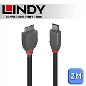 LINDY 林帝 ANTHRA USB3.2 Gen1 Type-C/公 to Micro-B/公 傳輸線 2m (36622)