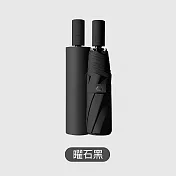 【APEX】8骨純色系晴雨兩用自動傘 黑膠款(雨傘/遮陽傘/隨身傘/防曬傘/黑膠傘/車用傘/兩用傘) 躍石黑