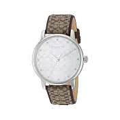 COACH 經典LOGO皮革腕錶 卡其棕色