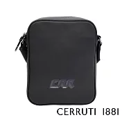 【Cerruti 1881】限量2折 義大利頂級小牛皮側背包肩背包 全新專櫃展示品(黑色 CEBO06271M)