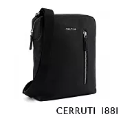 【Cerruti 1881】限量2折 義大利頂級小牛皮側背包肩背包 全新專櫃展示品(黑色 CEBO06581M)