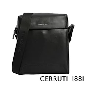 【Cerruti 1881】限量2折 義大利頂級小牛皮側背包肩背包 全新專櫃展示品(黑色 CEBO06763M)