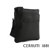 【Cerruti 1881】限量2折 義大利頂級小牛皮側背包肩背包 全新專櫃展示品(黑色 CEBO06781M)