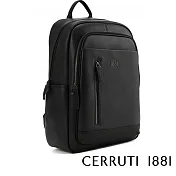 【Cerruti 1881】限量2折 義大利頂級小牛皮後背包 全新專櫃展示品(黑色 CEZA06783M)