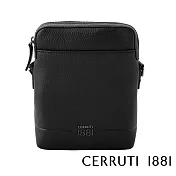 【Cerruti 1881】限量2折 義大利頂級小牛皮側背包肩背包 全新專櫃展示品(黑色 CEBO06824M)