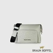 【BRAUN BUFFEL 德國小金牛】台灣總代理 諾瓦 橫式斜背包-淺灰色/BF550-02-SGY