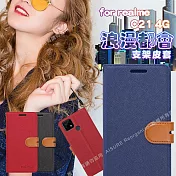 CITY BOSS For realme C21 4G 浪漫都會支架皮套 紅色