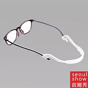 seoul show首爾秀 矽膠超彈運動可調節太陽眼鏡鍊光學眼鏡防丟鍊 白色