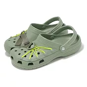 Crocs 洞洞鞋 Classic Lockdown Clog 男女鞋 苔癬綠 經典織帶克駱格 休閒鞋 卡駱馳 2103933WP 22cm MOSS/MULTI