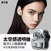 【航行者】科幻太空透明艙 真無線音樂耳機 瞬連不等待 航空白