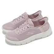 Skechers 休閒鞋 Go Walk Flex-EVA Slip-Ins D 女鞋 寬楦 粉白 套入式 健走鞋 124823WMVE 24cm MAUVE