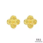 【點睛品】璀璨幸運草 黃金耳環(一對)