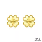 【點睛品】愛心四葉草 黃金耳環(一對)